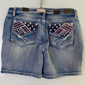 Vintage Patriotic Stars & Stripes Denim Shorts